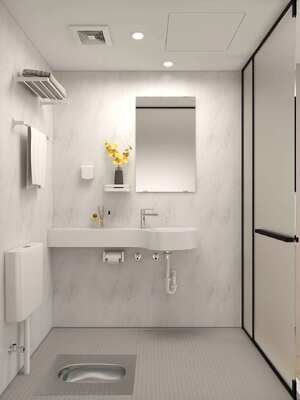 one-piece molded SMC vanity basin  lightweight durable SMC washbasin