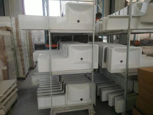 one-piece molded SMC vanity basin  lightweight durable SMC washbasin